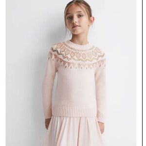Brand new with Tags Girls Reiss BELLAWOOL‎ BLEND EMBELLISHED CREW NECK JUMPER 8